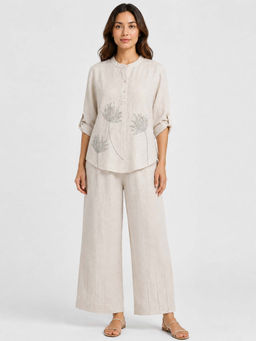 SHAYE - Beige Embroidered Co-Ord Set