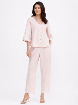 SHAYE - Blush Pink Foil Printed Co-Ord Set