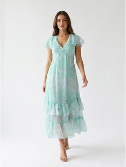 GAIIA - Green Mint Matcha Muse Ruffle Dress