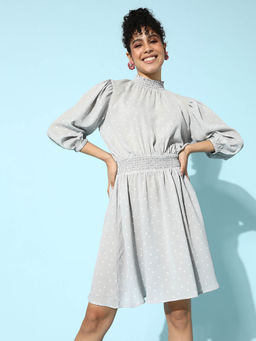 STREET 9 - Grey Polka Dress