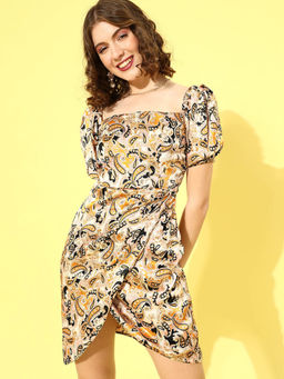STREET 9 - Beige Satin Dress