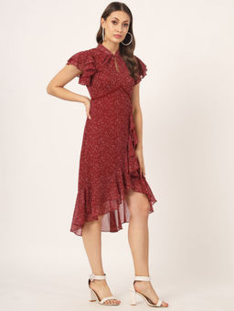 Beatnik - Peasant Maroon Dress