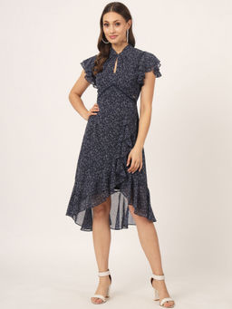 Beatnik - Peasant Navy Blue Dress