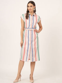 Beatnik - Shirt Dress Pink Dress with Belt
