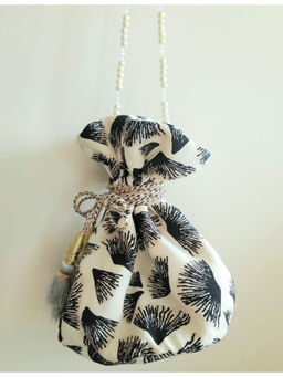 Misfit Panda - Black & White Printed Potli Bag