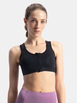 Jockey - MI10 Wirefree Microfiber Elastane Full Coverage Active Bra - Black
