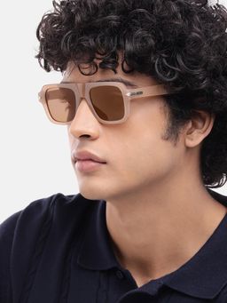 Carlton London - Men UV Protected Brown Lens Square Sunglasses