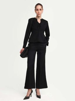 RAREISM - Black Straight Fit Trousers