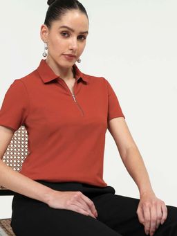RAREISM - Rust Solid Zipper T-Shirt