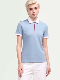 RAREISM - Blue Zipper Polo T-Shirt