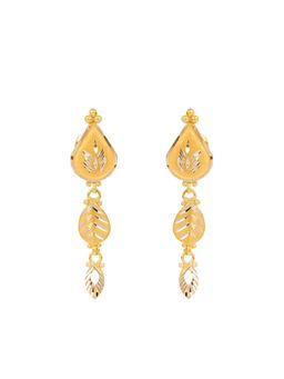 Candere by Kalyan Jewellers - 18K Yellow Gold Lightweight Dangle Earring (One Size)