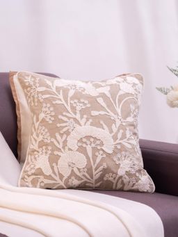 Haus & Kinder - Signature Serene Foliage Embroidered Cushion Cover 16 x 16 IN
