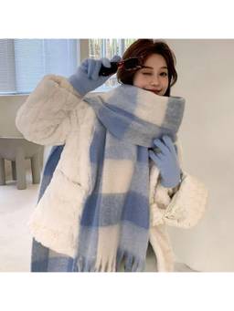 CrossKulture - Women's Winter Wool Multi-Color Scarf with Tassels