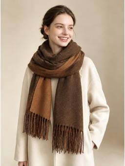 CrossKulture - Reversible Brown Scarf for Women