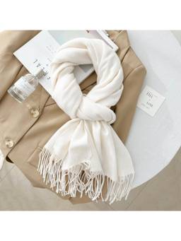 CrossKulture - Wool White Scarf for Women