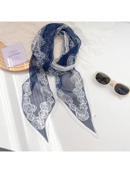 CrossKulture - Chiffon Navy Blue Scarf for Women