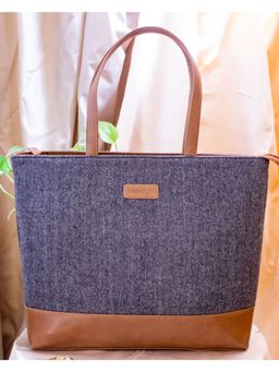 HAMELIN - Tweed Work Tote for Women (Grey Herringbone) (L)