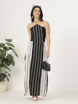 Style Quotient - Women Black and White Stripe Maxi Dress