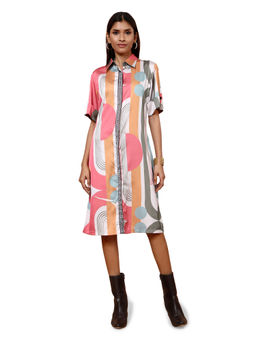 TAMISKA BY NARENDRA KUMAR - Emma Geometric Pastel Dress