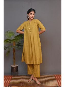 EARTHWEAR - Khaki Stripe Kurta with Pant (Set of 2)