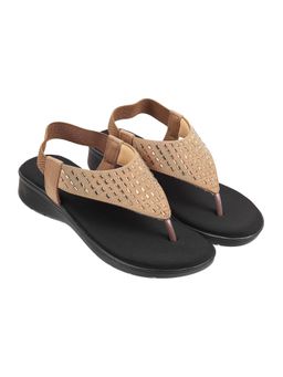 LAZERA SHOES - Gold Tailored Short Heel Formal Comfort Sandal