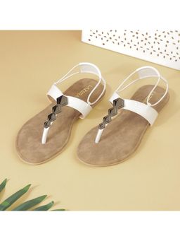 LAZERA SHOES - Beige Indo-Western Toe-Ring Slip-On Flat Sandals