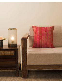 Fabindia - Pink Zaira Silk Embroidered Cushion Cover -12X20