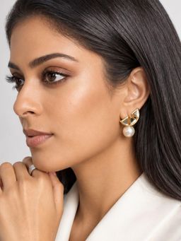 Isharya - White Yuzu Mirror Pearl 18K Gold Plated Drops