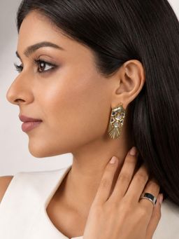 Isharya - White Palma Mirror 18K Gold Plated Danglers