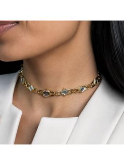 Isharya - White Cherie Mirror Choker 18K Gold Plated Necklace