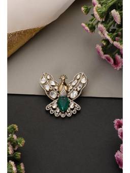 SWABHIMANN - White Adavi Polki Brooch