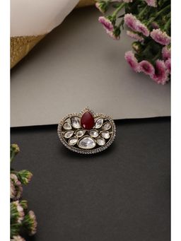 SWABHIMANN - White Arfi Polki Brooch
