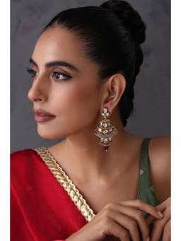 SWABHIMANN - Rakul Red Kundan Jhumka Earrings