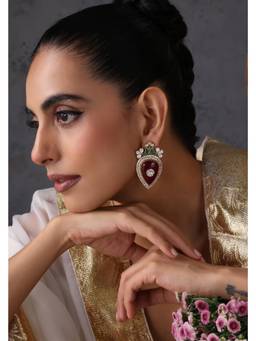 SWABHIMANN - Kashi Multicolour Polki Stud Earrings