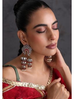 SWABHIMANN - Kaushala Ruby Polki Jhumka Earrings