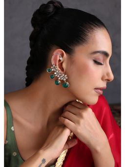 SWABHIMANN - Amia Emerald and Polki Ear Cuff Earrings