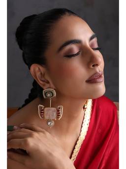SWABHIMANN - Hemma Multicolour Kundan Dangler Earrings