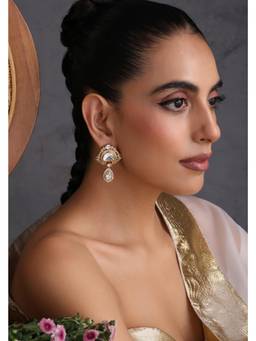 SWABHIMANN - Kopal Gold Polki Stud Earrings