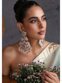 SWABHIMANN - Liara Navrattan Jadau Dangler Earrings