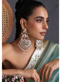 SWABHIMANN - Orrja White Jadau Dangler Earrings