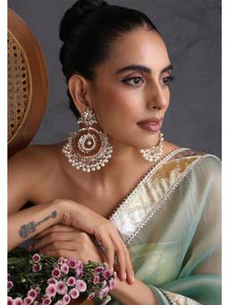 SWABHIMANN - Damya Navrattan Jadau Chandbali Earrings