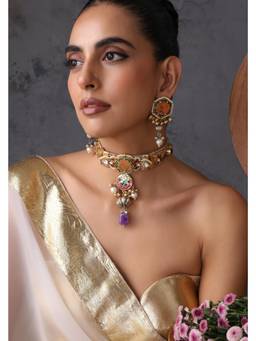SWABHIMANN - Multicolor Chandrika Kundan Choker Set