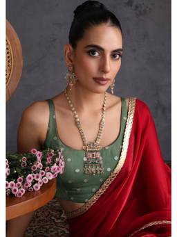 SWABHIMANN - Multicolor Armsi Polki Pendant Necklace Set