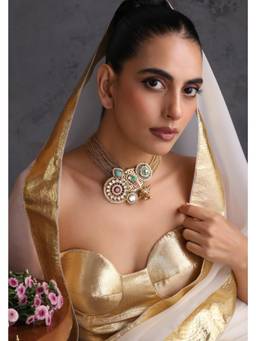 SWABHIMANN - Yasti Multicolour Polki Necklace