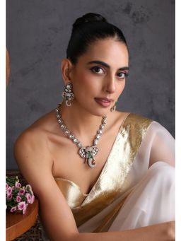 SWABHIMANN - Primha Emerald Polki Necklace with Earrings