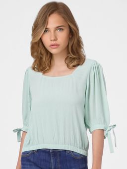 ONLY - Women Solid Blue Top