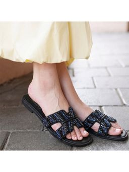 CHLLEN - Midnight Sparkle Embellished Flats