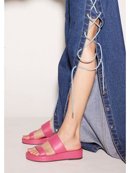 SKO - Fuchsia Pink Two Strap Flatform