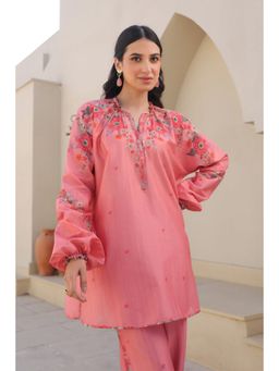 Label Niti Bothra - Pink Bahar Floral Embellished and Sequined Top