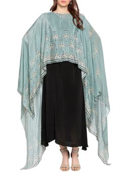 Soup by Sougat Paul - Azure Printed Dress with Cape